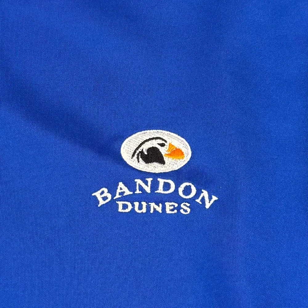 Antigua Bandon Dunes Golf Mens Large Royal Blue Quarter Zip Pullover Sweatshirt